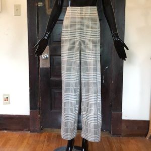 High waisted plaid trousers